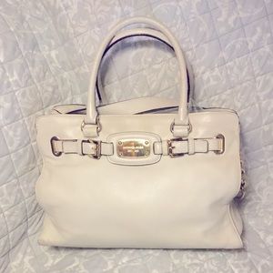 Michael Kors Leather Hamilton Tote/Satchel Vanilla